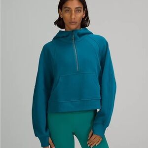 lululemon scuba hoodie half zip size xs/s capri blue